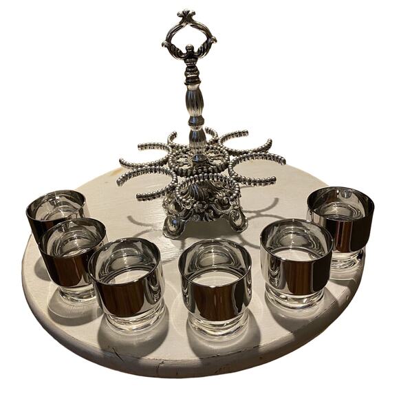 Vintage L&L WMC 1970 Barware Brandy Glass Holder Silver #3121 - Picture 2 of 5